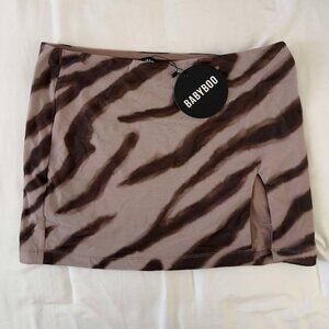 Alina Mini Skirt - Zebra Print - Size Medium